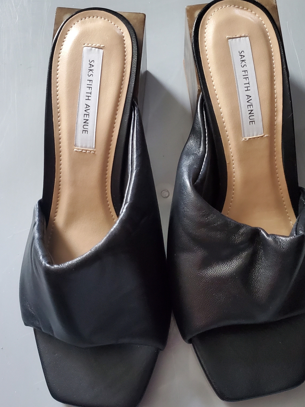 Saks Fifth Avenue Black Shoes with Square Toe